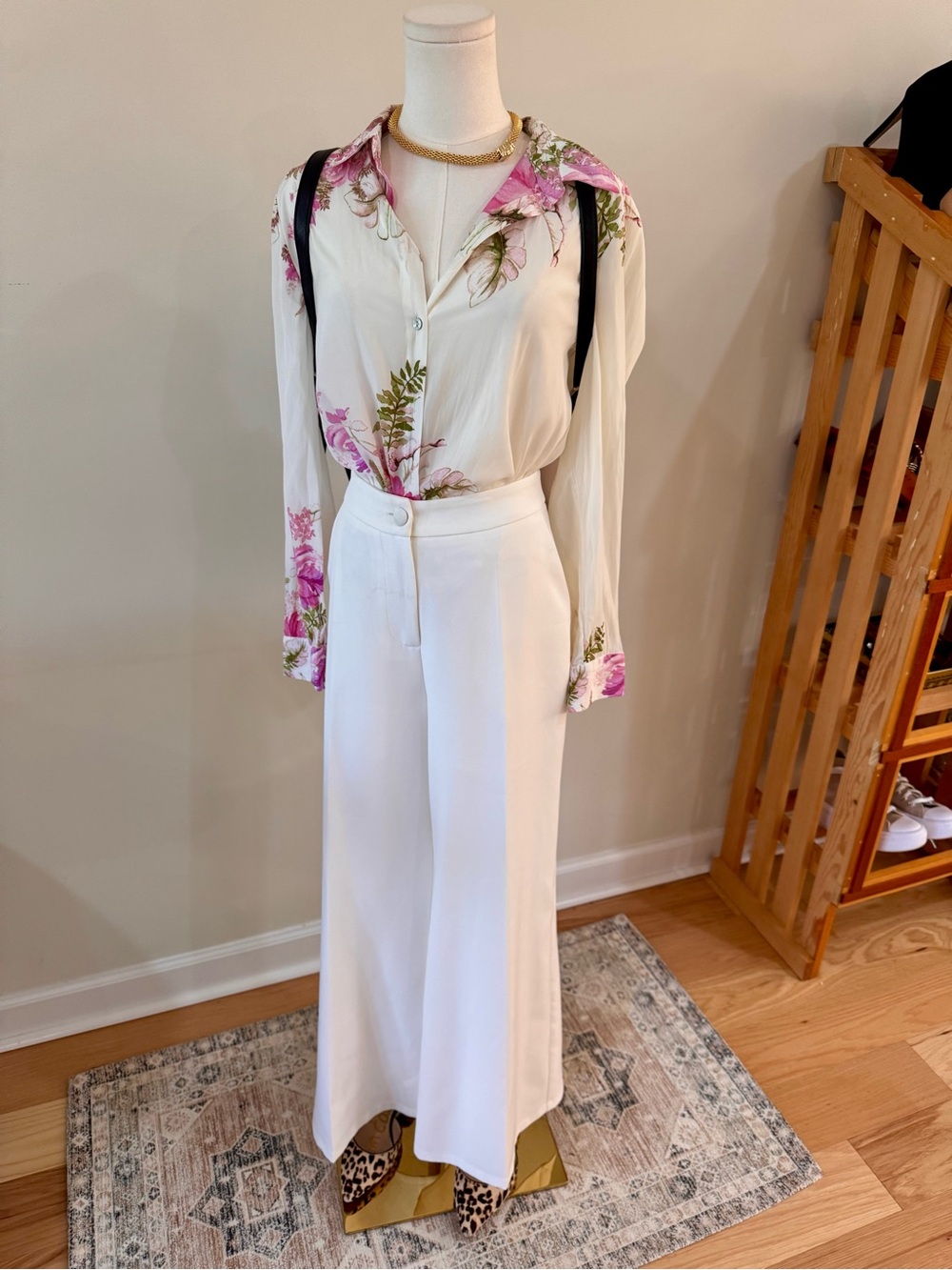 Rose + Olive floral satin soft feel blouse